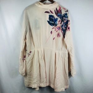 Free People cream floral tunic